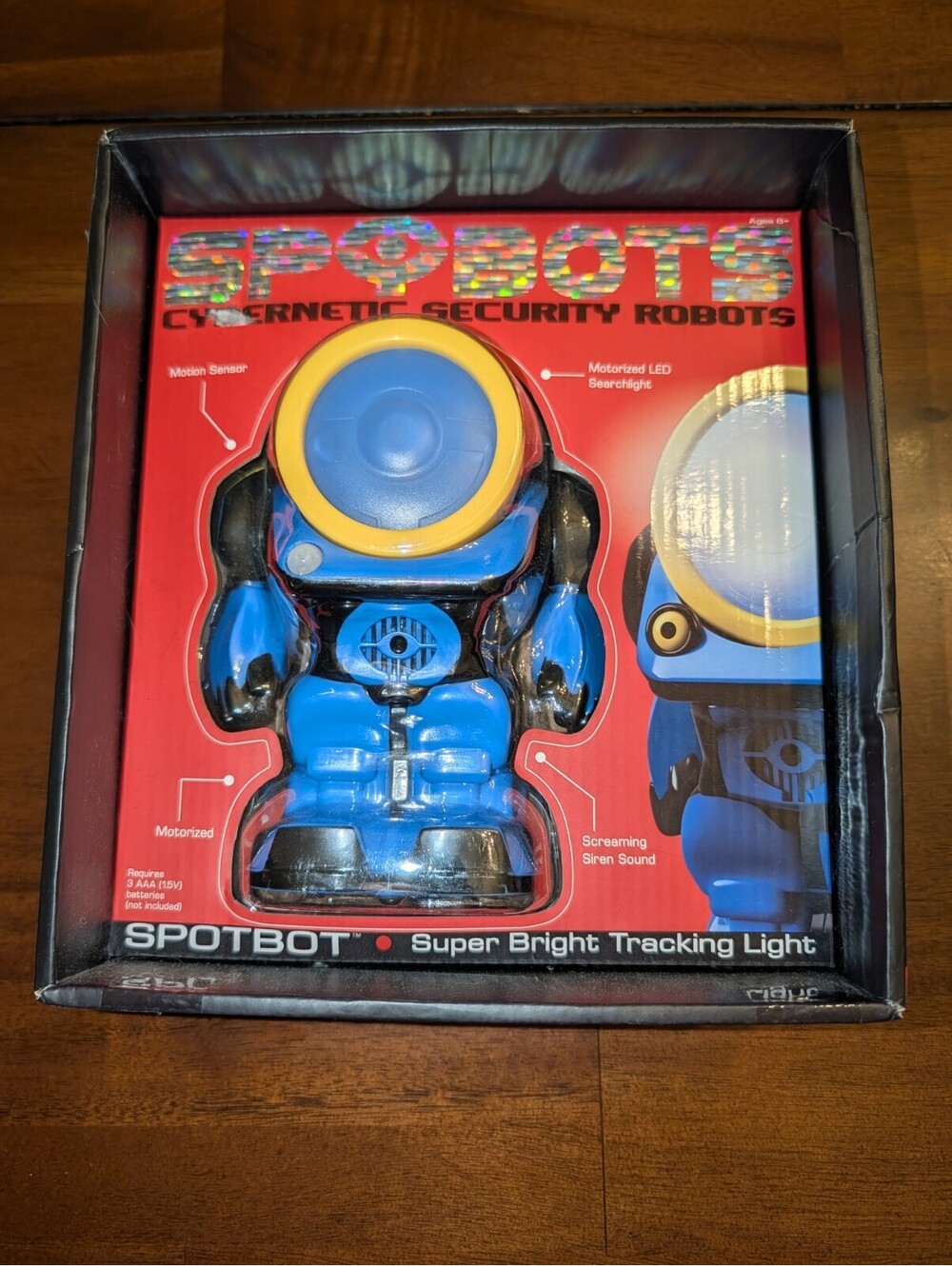 SpyBots : Blue Cybernetic Security Robot : SpotBot : Super Bright Tracking Light